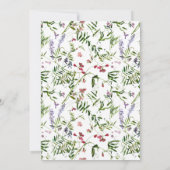 Moderne Hochzeit der Wildblume Watercolor Einladung (Rückseite)