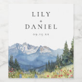 Moderne Hochzeit der Wildblume Watercolor Weinetikett (Einzelnes Label)