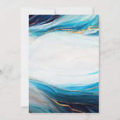 Moderne Hochzeit des Abstrakten Goldenen Ozeans Einladung (Rückseite)