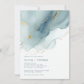 Moderne Hochzeit des Aquamarinen Ozeans in dunkelb Einladung (Vorderseite)