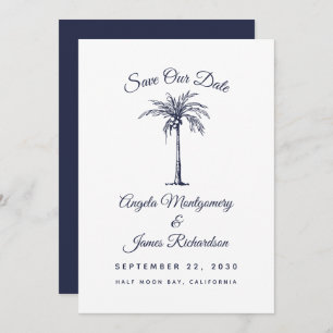 Moderne Hochzeit des Blue Palm Beach Save the Date