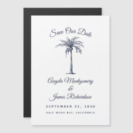 Moderne Hochzeit des Blue Palm Beach Save the Date Magneteinladung