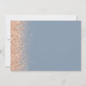 Moderne Hochzeit des Blue Peach Glitzer Einladung (Rückseite)