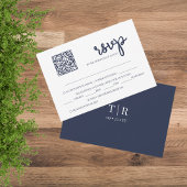 Moderne Hochzeit des Blue QR Code RSVP Karte