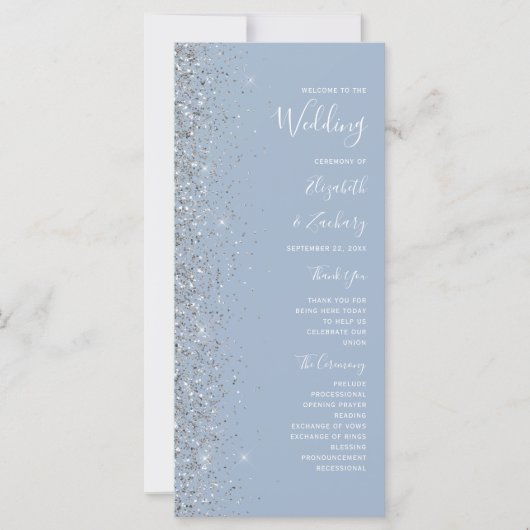 Moderne Hochzeit des Blue Silver Glitzer (Vorderseite)