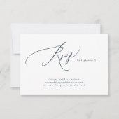 Moderne Hochzeit des Blue White Simple QR Code RSVP Karte (Vorderseite)