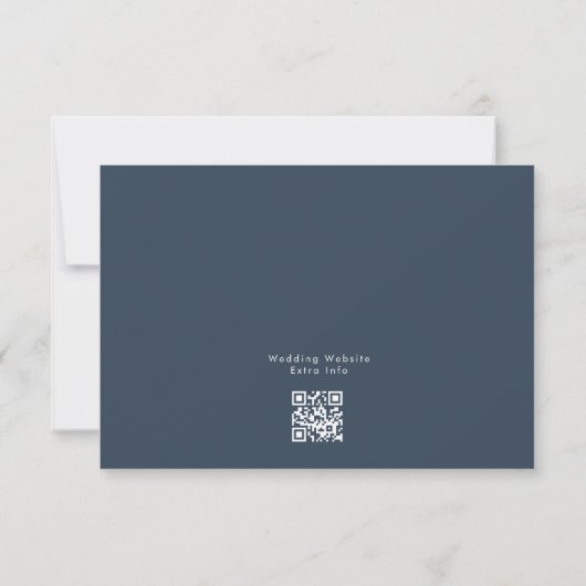 Moderne Hochzeit des Blue White Simple QR Code RSVP Karte (Rückseite)
