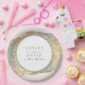 Moderne Hochzeit des irrisierenden Glitzer Pappteller (Party)