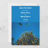 Moderne Hochzeit des Marine Underwater Sea Fish Re Save The Date (Vorderseite)