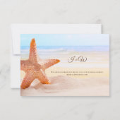 Moderne Hochzeit des tropischen Strandes RSVP Karte (Rückseite)