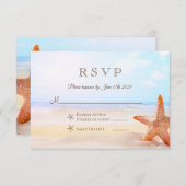 Moderne Hochzeit des tropischen Strandes RSVP Karte (Vorne/Hinten)