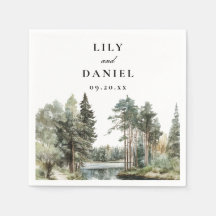 Moderne Hochzeit des Waldes im Wasserfarbensee