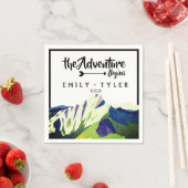 Moderne Hochzeit des Waldes in den Bergen Serviette (Beispiel)