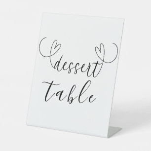 Moderne Hochzeit Dessert-Tisch in Schwarz-Weiß Sockelschild
