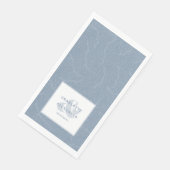 Moderne Hochzeit dusty Blue Bridge & Groom Pattern Serviette (Ecke)