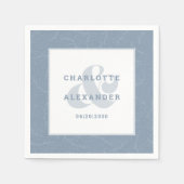 Moderne Hochzeit Dusty Blue Trendy Bridge & Groom Serviette (Vorderseite)