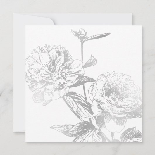 Moderne Hochzeit einfache Silber-Sage-Flora Einladung (Rückseite)