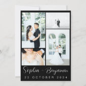 Moderne Hochzeit Einladende Karte FotoCollage (Rückseite)