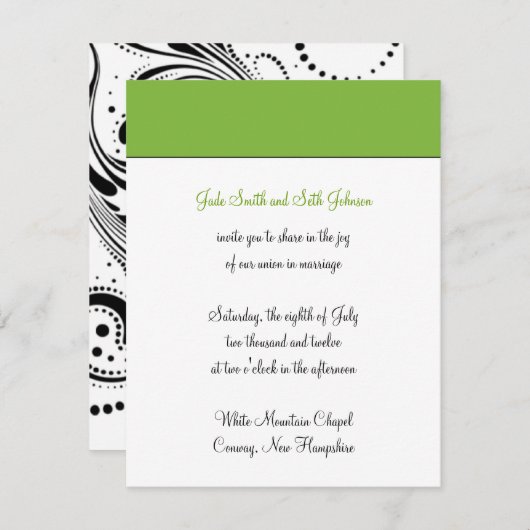 moderne Hochzeit Einladung (Vorne/Hinten)