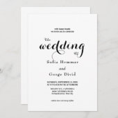 Moderne Hochzeit Einladung (Vorne/Hinten)