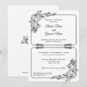 Moderne Hochzeit Einladung (Vorne/Hinten)