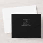 Moderne Hochzeit Elegante Chic Calligraphy Black All In One Einladung (Rückseite)