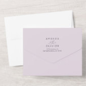 Moderne Hochzeit Elegante Chic Calligraphy Lavende All In One Einladung (Rückseite)