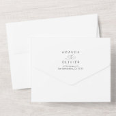 Moderne Hochzeit Elegante Kalligrafie Schwarz & We All In One Einladung (Rückseite)