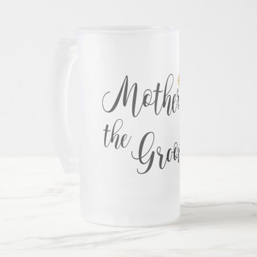 Moderne Hochzeit Elegante Mutter des Bräutigams Mattglas Bierglas (Vorderseite Links)