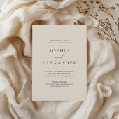 Moderne Hochzeit Elegante Taupe & Black Einladung