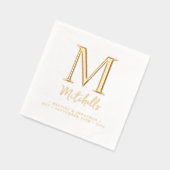 Moderne Hochzeit Eleganter Chic Custom Monogram Go Servietten Mit Folie (Links)