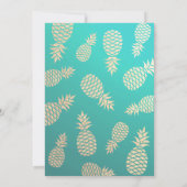Moderne Hochzeit Elegantes Gold Foil Ananas Paar Einladung (Rückseite)