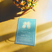 Moderne Hochzeit Elegantes Gold Foil Ananas Paar Einladung