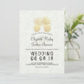 Moderne Hochzeit Elegantes Gold Foil Ananas Paar Einladung (Stehend Vorderseite)