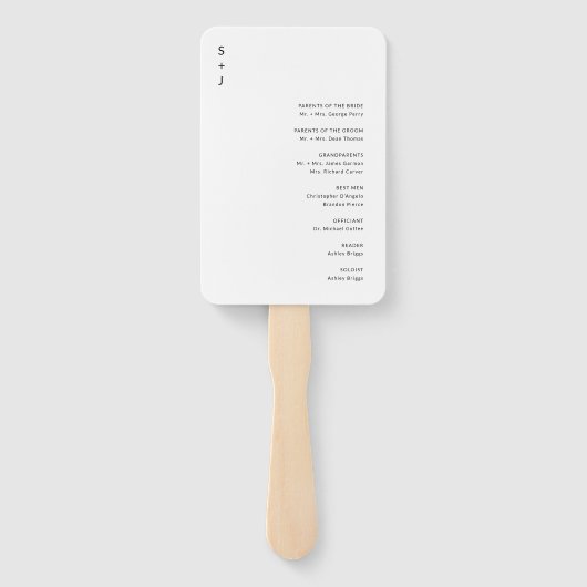 Moderne Hochzeit Fächer (Rückseite)