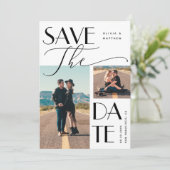Moderne Hochzeit | Fettformatierung mehrerer Fotos Save The Date (Stehend Vorderseite)