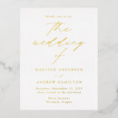 Moderne Hochzeit Folie Einladungspostkarte (Vorderseite)