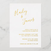 Moderne Hochzeit Folieneinladung (Vorderseite)