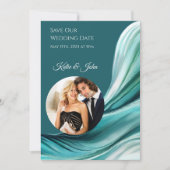 Moderne Hochzeit - Foto-Grün-Grün-Save the Date- Save The Date (Vorderseite)
