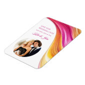 Moderne Hochzeit - Foto-Rosa Gelb- Magnet (Linke Seite)