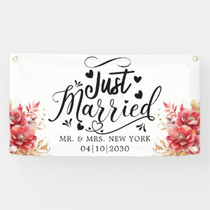 Moderne Hochzeit Frisch Vermählt Auto Banner