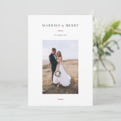 Moderne Hochzeit & Fröhliche Foto Feiertagskarte (Stehend Vorderseite)