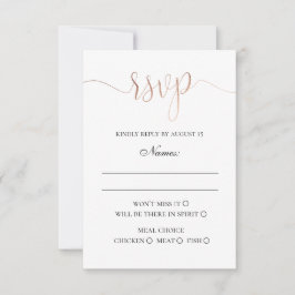 Moderne Hochzeit Gold. Elegant, schlicht minimalis RSVP Karte