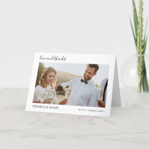 moderne Hochzeit Handwriiten Script 6-Foto Dankeskarte