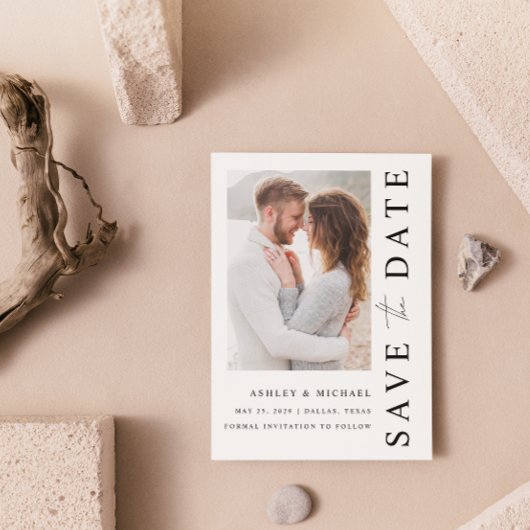 Moderne Hochzeit im Blush Foto Save The Date