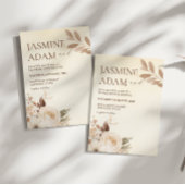 Moderne Hochzeit im Boho Blumen Herbst Einladung