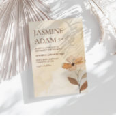 Moderne Hochzeit im Boho Blumen Herbst Einladung