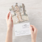 Moderne Hochzeit im eleganten Foto All In One Einladung (Abreißen)