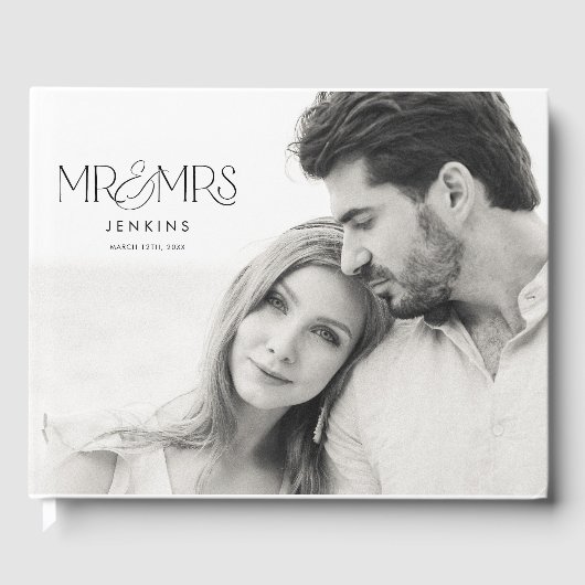 Moderne Hochzeit im eleganten Foto Gästebuch (Vorderseite)