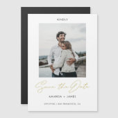 Moderne Hochzeit im eleganten Foto Magneteinladung (Vorne/Hinten)